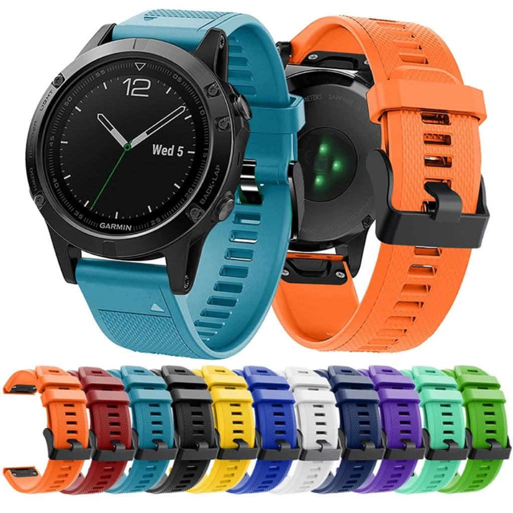 Garmin Fenix 7/6/6 Pro/Forerunner935/945 etc. Klockarmband i silikon - Svart