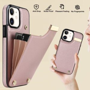 iPhone 12 Skal med korthållare - Roséguld