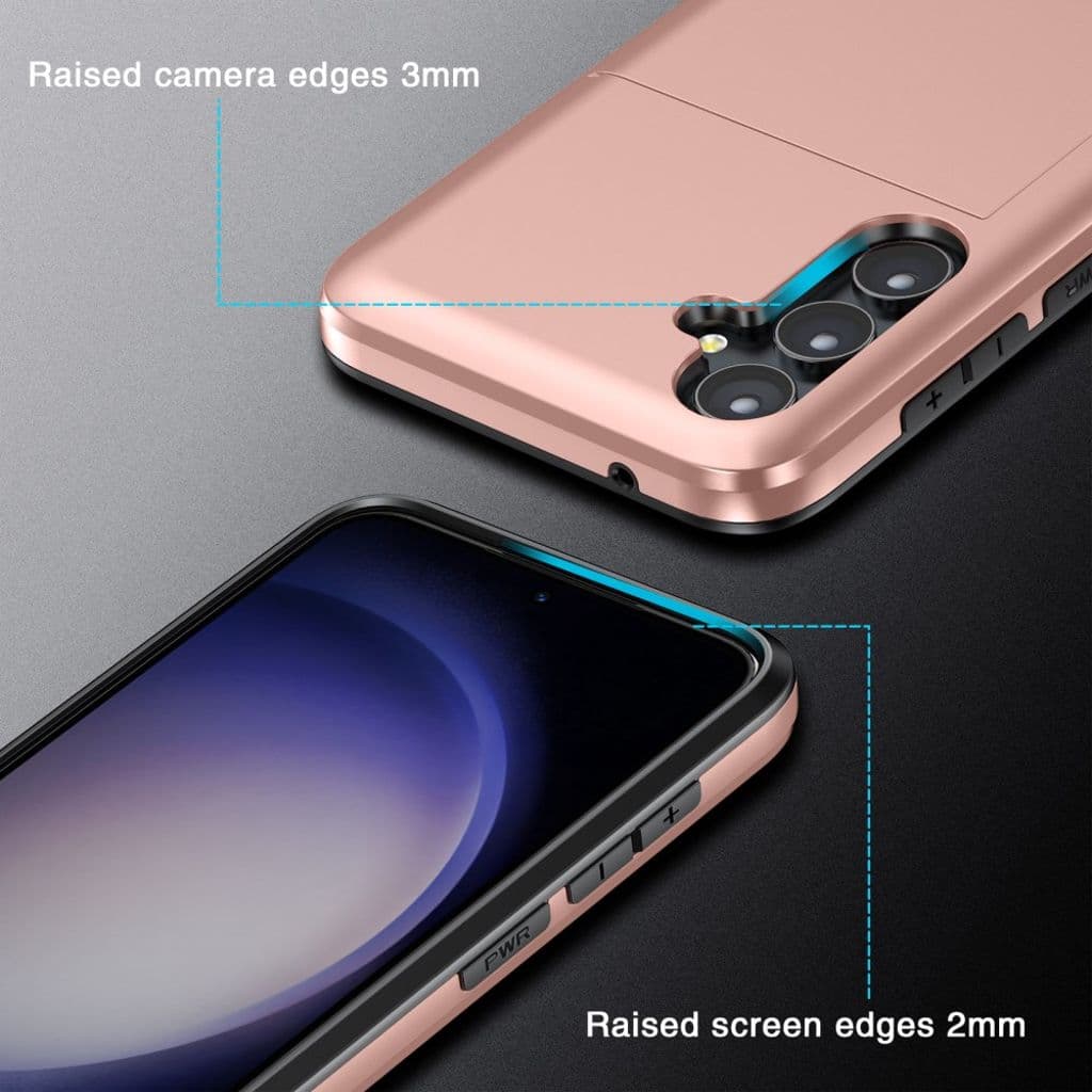 Samsung Galaxy S23 FE Skal med glidkortshållare - Guld