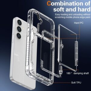 Samsung Galaxy S25 Skal med kortfack och stativ - Transparent