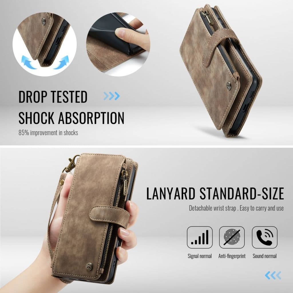 CASEME Samsung Galaxy S25 FE Fodral med Stativ - Brun