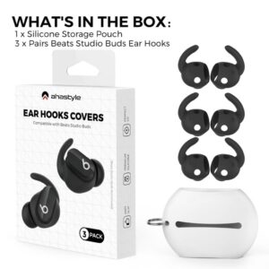 AHASTYLE Beats Studio Buds Öronkrokar, 3 par - Svart