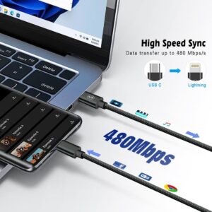 SiGN USB-C till Lightning-kabel 2.1A, 3m - Svart