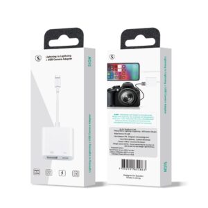 SiGN Lightning & USB Kamera Adapter 5V, 1A - Vit