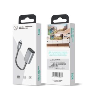 SiGN USB-C till HDMI Adapter 5V, 1A - Svart/Grå