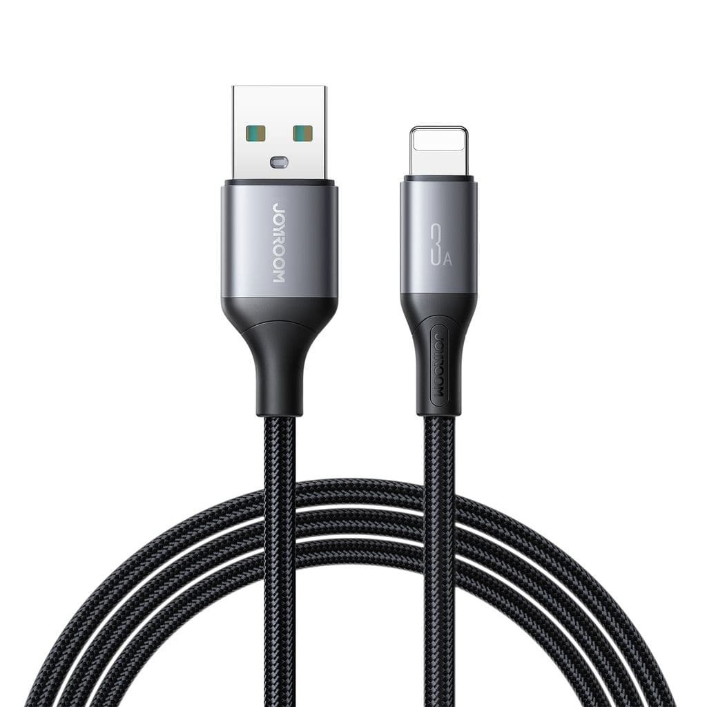 Joyroom Flash Series Snabbladdning USB-A till Lightning Kabel 3A, 2m - Svart