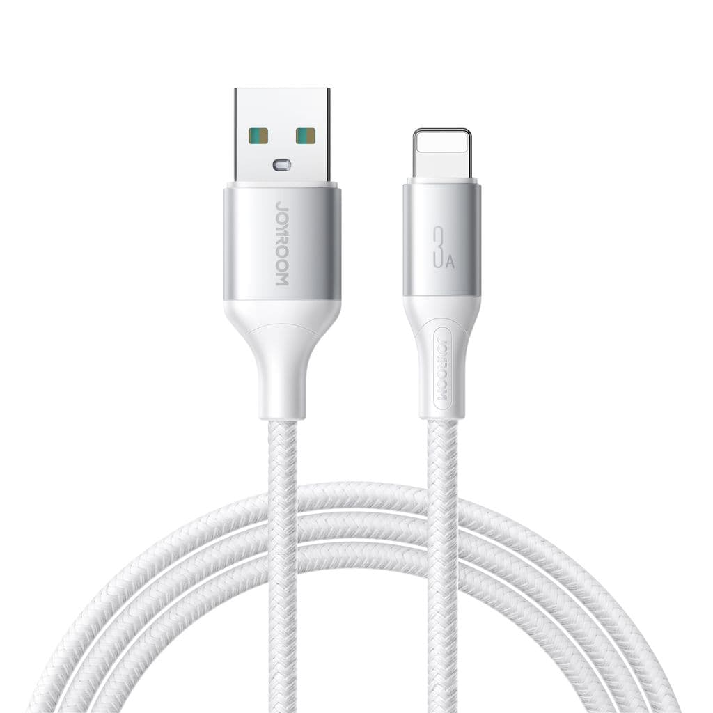 Joyroom Flash Series Snabbladdning USB-A till Lightning Kabel 3A, 2m - Vit