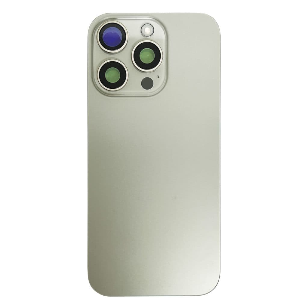 iPhone 15 Pro Baksida med smådelar - Naturlig Titan