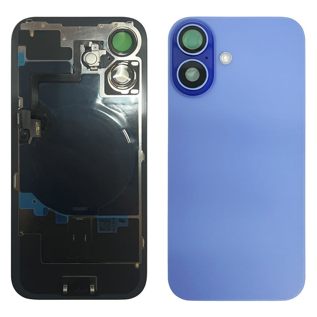 iPhone 16 Baksida med smådelar - Blå (Ultramarine)