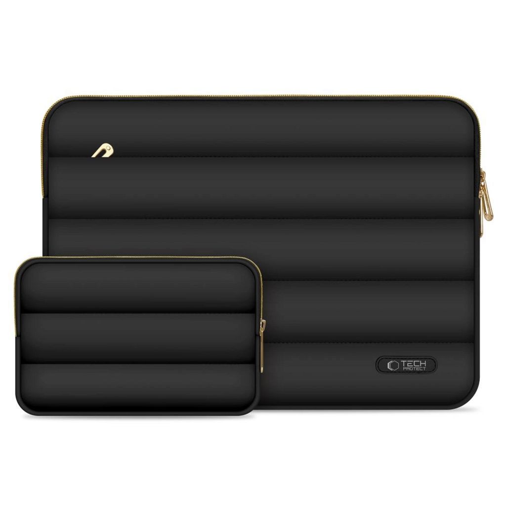 Tech-Protect Puffy Laptopfodral 15-16" med tillbehörsväska - Svart