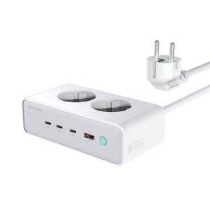 4Smarts Bordsladdare GaN 65W med 3x USB-C/1x USB-A/AC - Vit