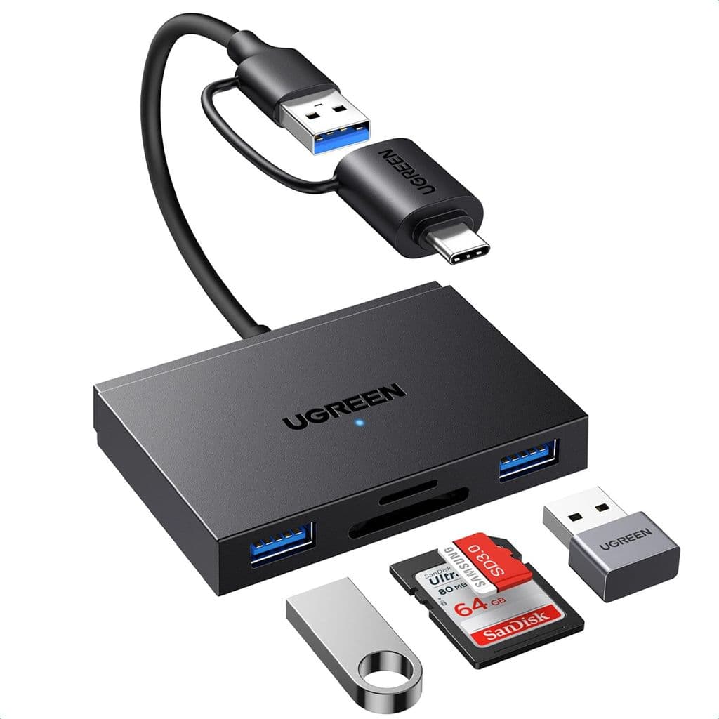 UGREEN 4-i-1 USB-C/USB-A minneskortläsare