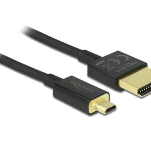 Delock Höghastighets-HDMI till Micro-HDMI-kabel med Ethernet 3D 4K, 2 m