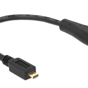 Delock Höghastighets Micro HDMI till HDMI-kabel med Ethernet, 23 cm