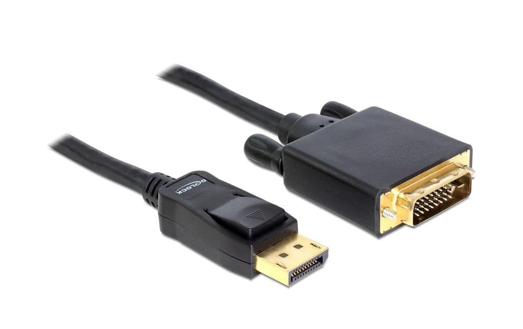 Delock DisplayPort till DVI 24+1-kabel, passiv, 3m - svart