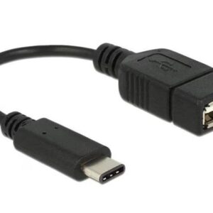 Delock USB-C hane till USB-A hona adapter, 15 cm - svart