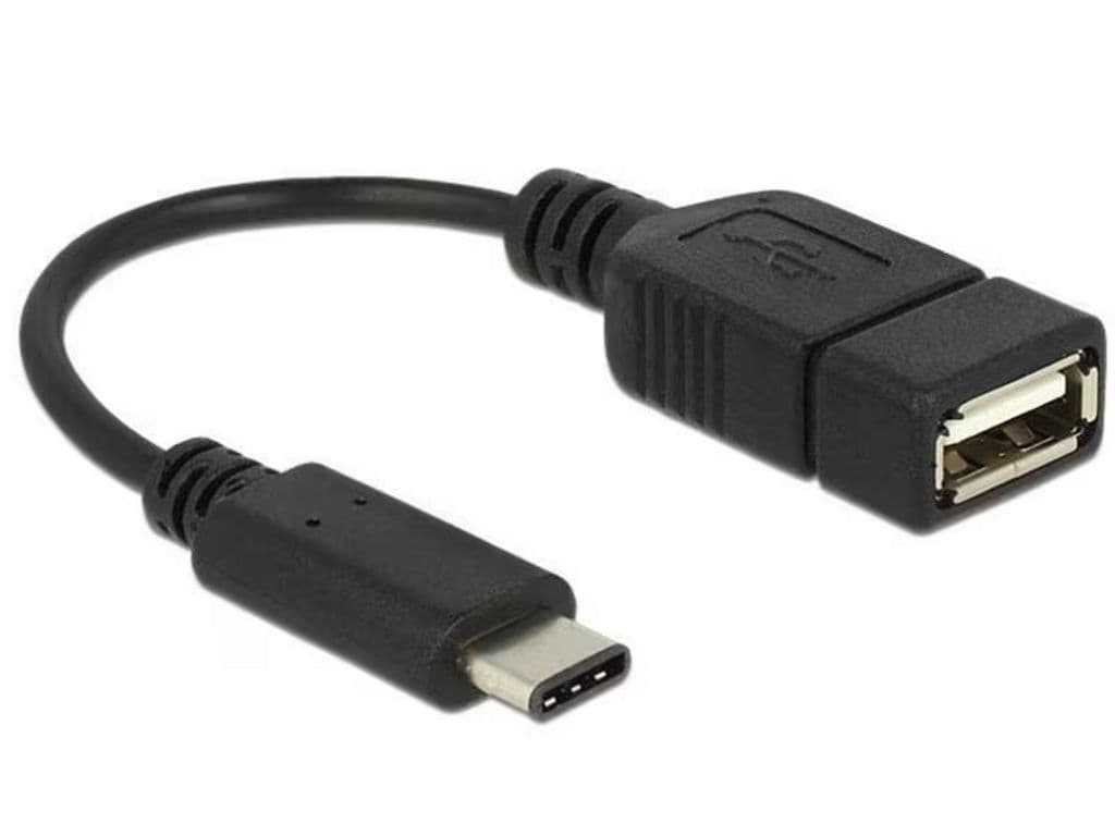 Delock USB-C hane till USB-A hona adapter, 15 cm - svart