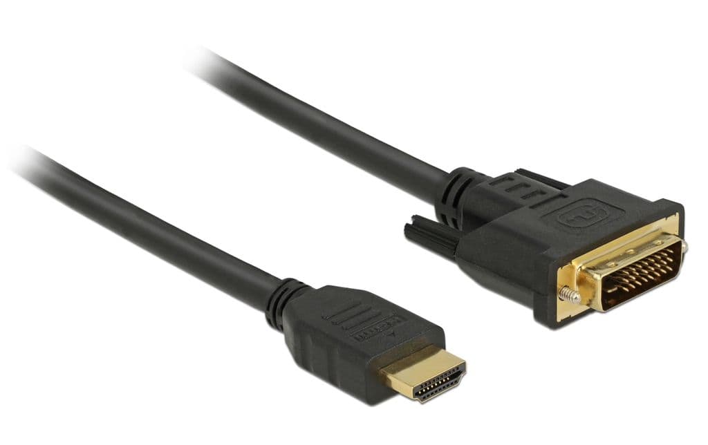 Delock HDMI till DVI 24+1-kabel dubbelriktad, 3 m