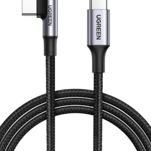 UGREEN USB-C till USB-C vinklad snabbladdningskabel 100W PD, 2m - Svart