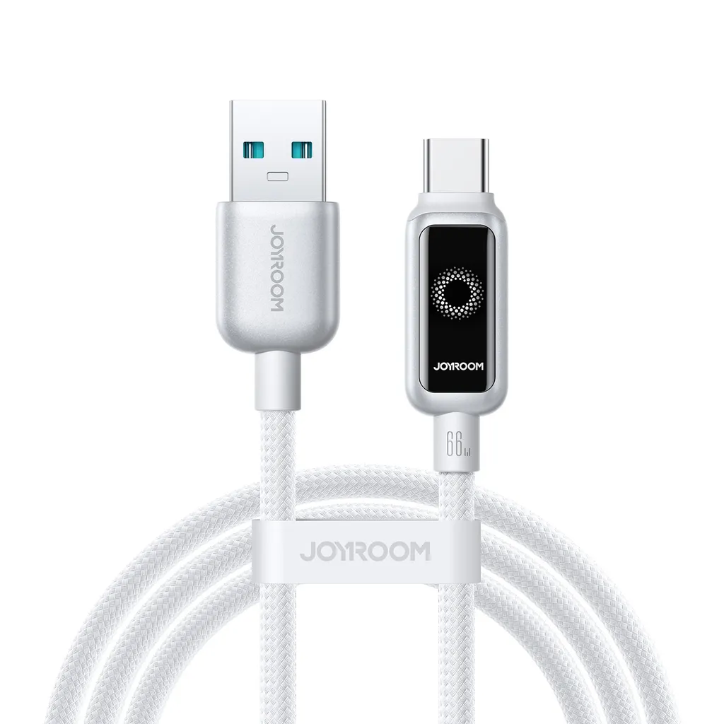 Joyroom USB-A till USB-C snabbladdningskabel 66W, 1,2m - Vit