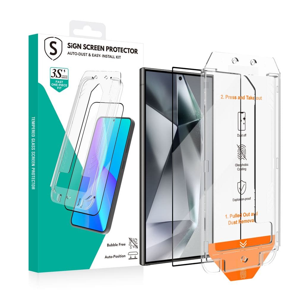 SiGN Skärmskydd Samsung Galaxy S24 Ultra – EZ Apply med dammfri applikator