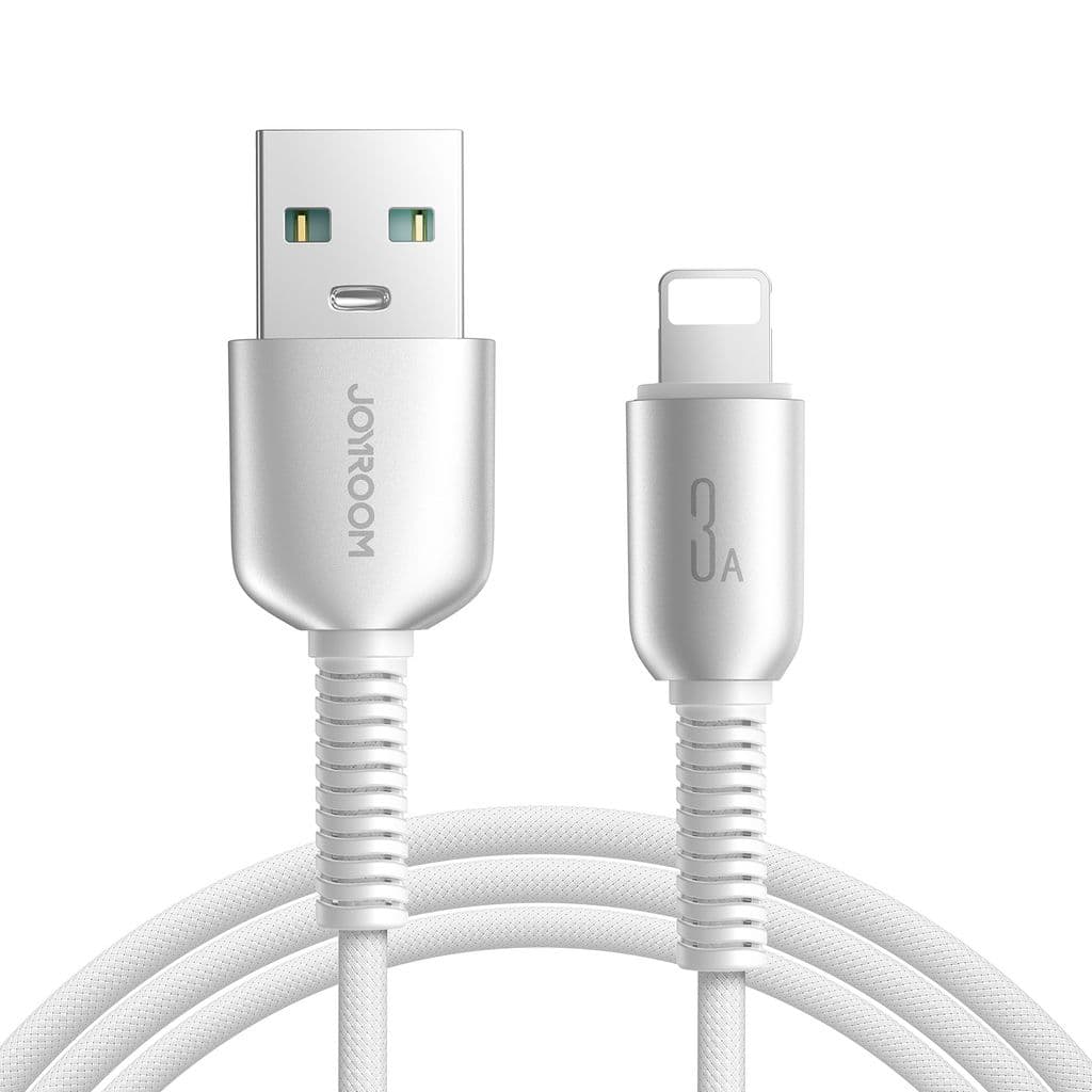Joyroom USB-A till Lightning-kabel Snabbladdning 3A, 1,2m - Ljusgrå