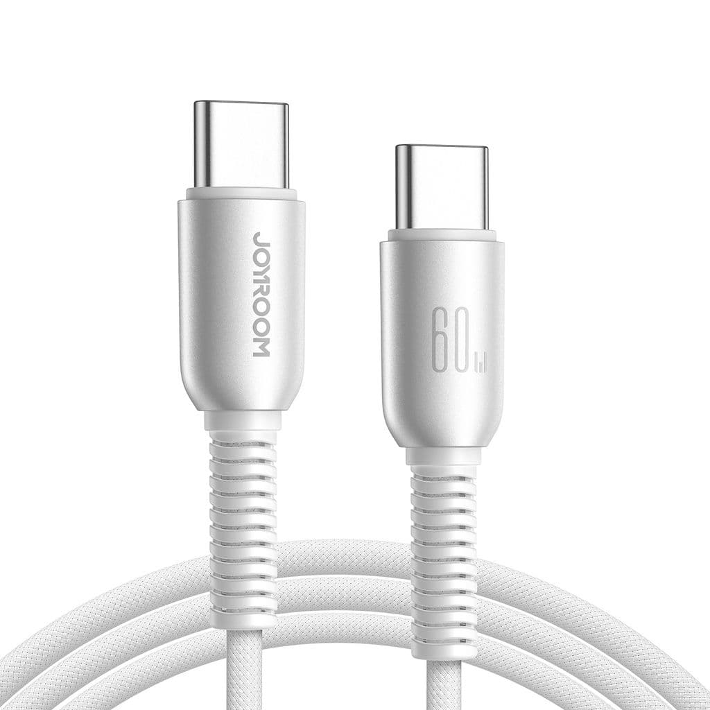 Joyroom USB-C till USB-C-kabel Snabbladdning 60W, 1,2m - ljusgrå