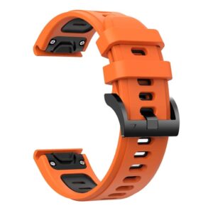 Garmin Fenix 7X Solar Kockarmband i silikon tvåfärgat - Svart / Orange