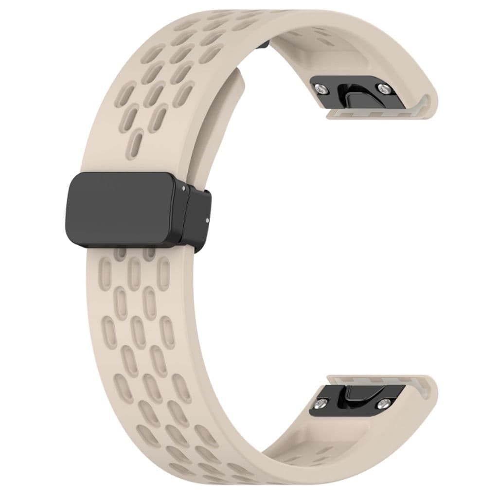 Garmin Fenix 7X Pro Kockarmband i silikon enfärgat - Vit