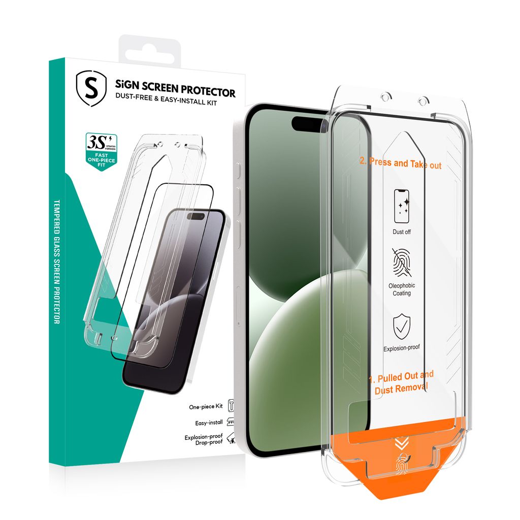 SiGN Skärmskydd iPhone Air – EZ Apply med dammfri applikator