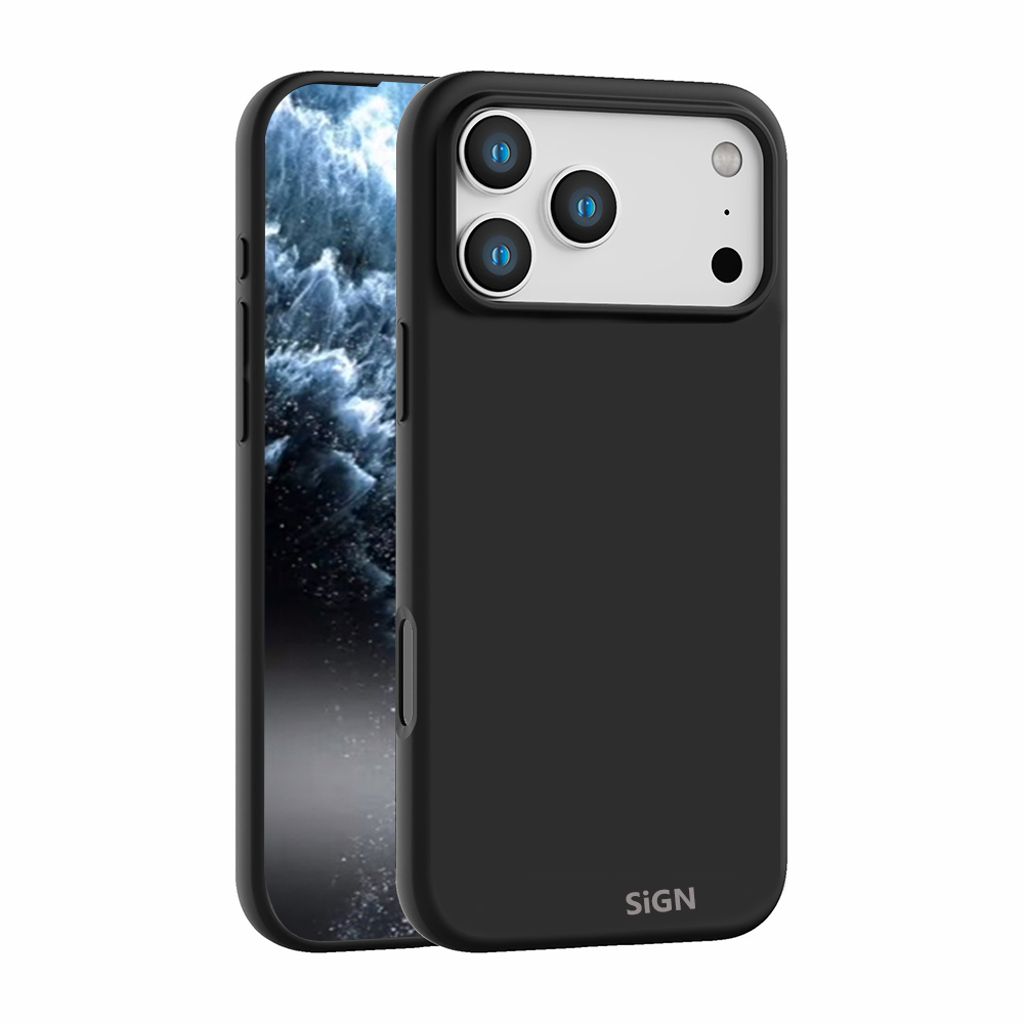 SiGN Liquid Silicone Skal för iPhone 17 Pro - Svart