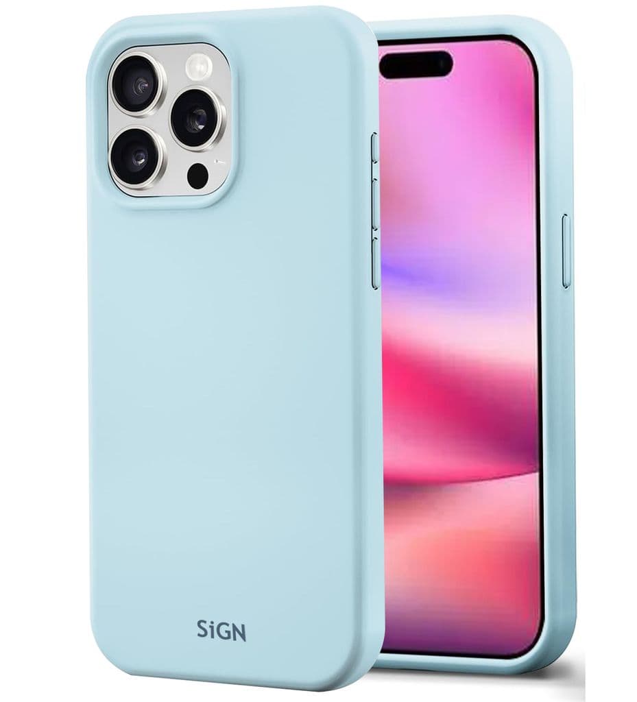 SiGN Liquid Silicone skal till iPhone 16 Pro Max - Ljusblå