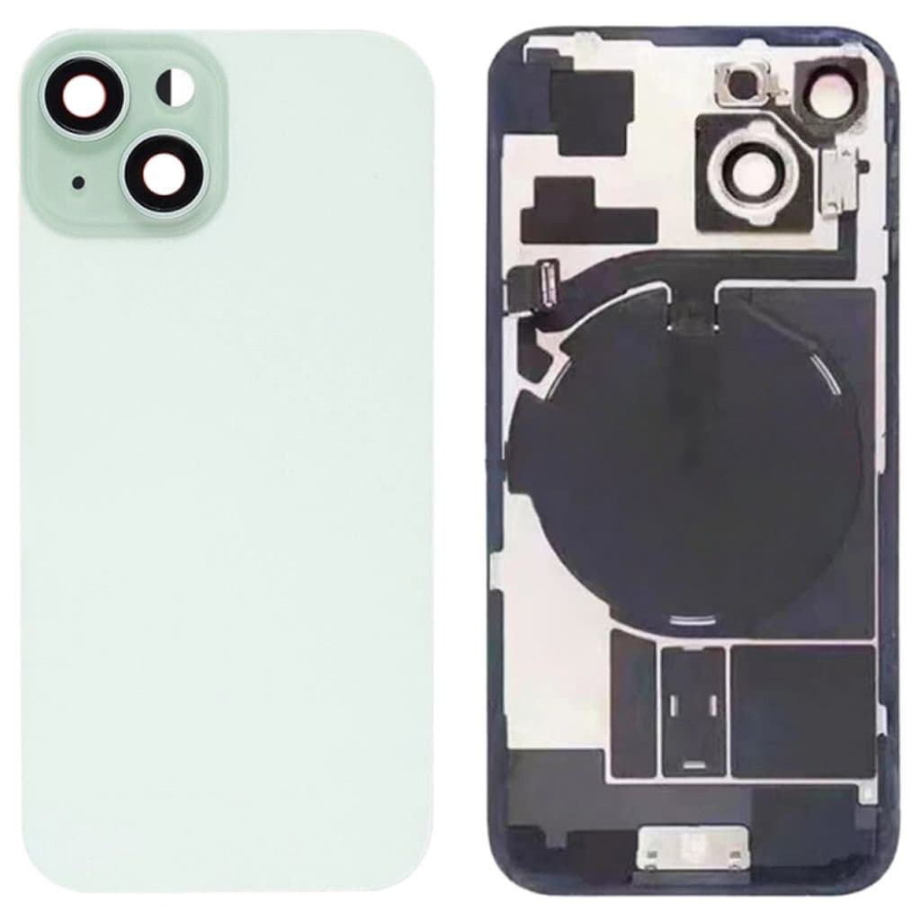 iPhone 15 Baksida med smådelar - Grön