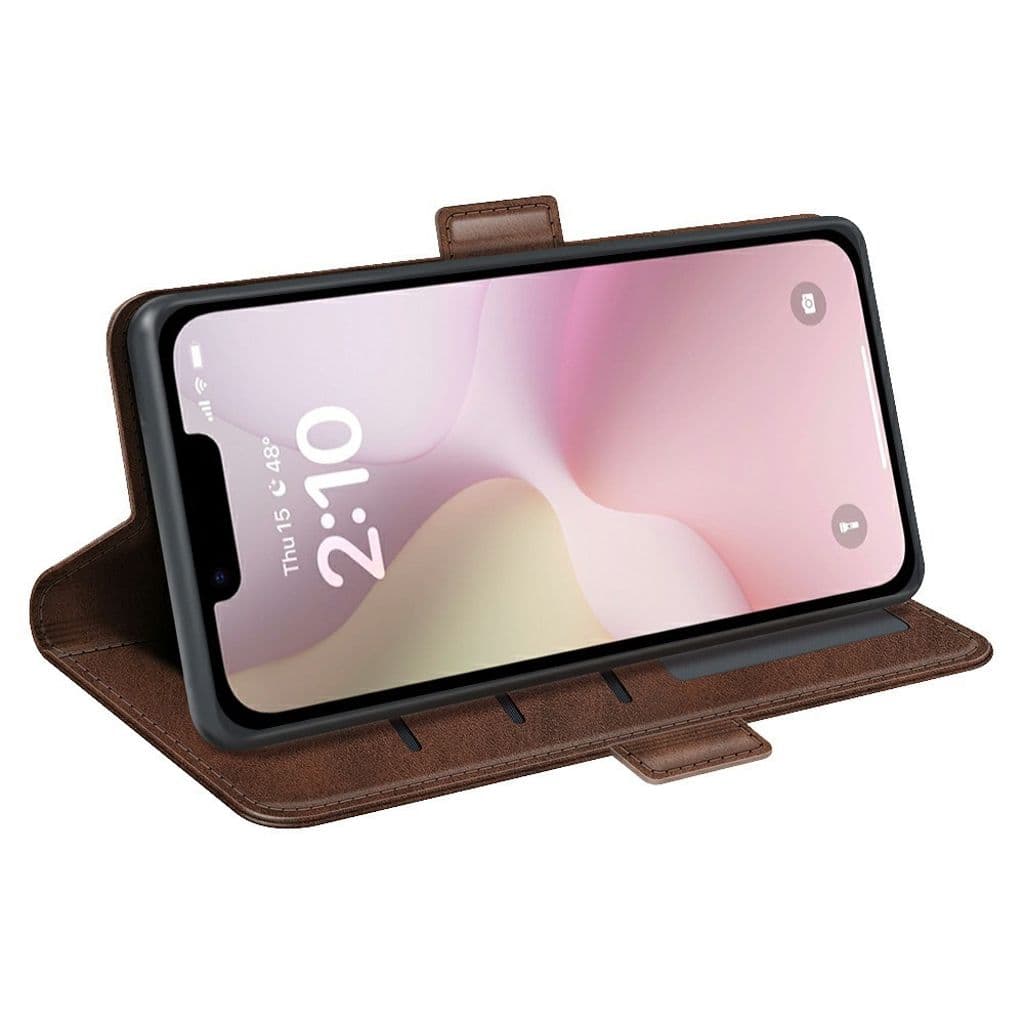 iPhone 16e Fodral med Plånbok - Brun