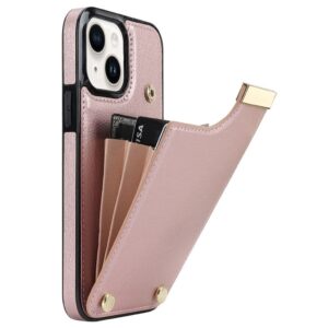 iPhone 14 Skal med korthållare- Roséguld