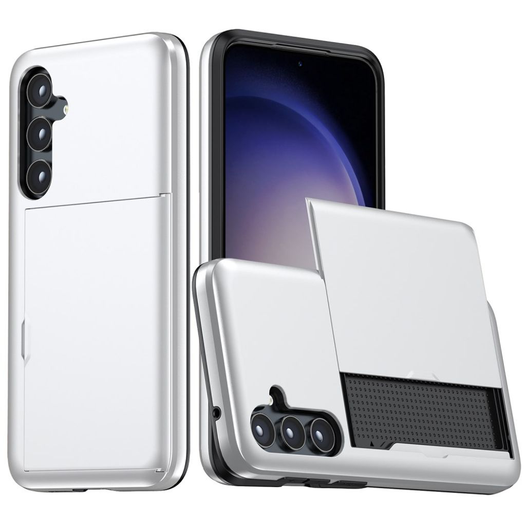 Samsung Galaxy S24 Skal med glidkortshållare - Silver