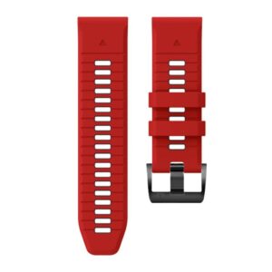 Garmin Fenix 7X/6X/6X Pro etc. Tvåfärgat klockarmband i silikon - Röd/Svart