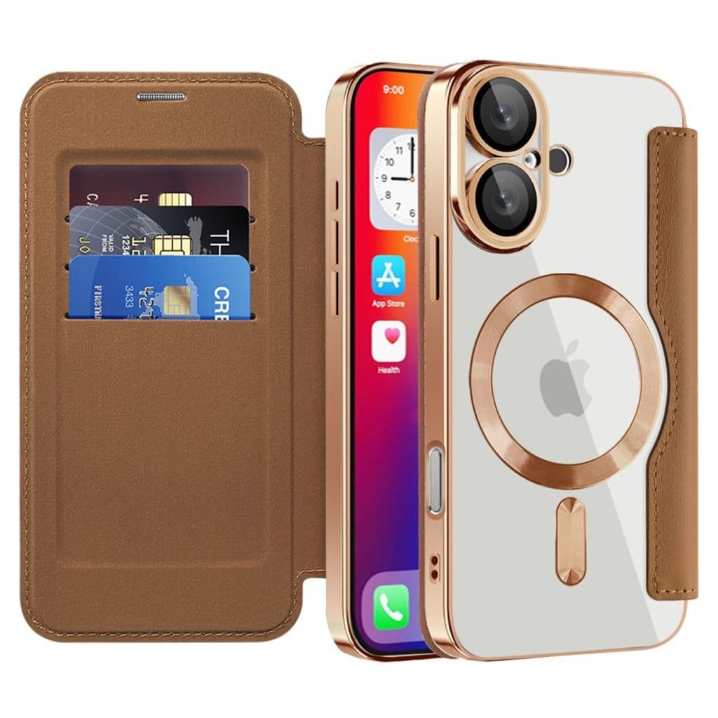 iPhone 16 Plus Fodral med Kortplatser - Brun