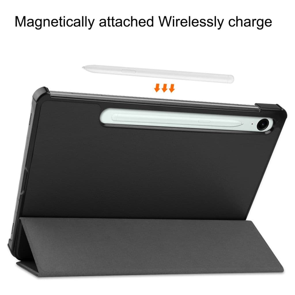 Samsung Galaxy Tab S9 FE / S10 FE Skal med Tri-fold stativ - Svart