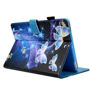 iPad 9.7" 5/6, iPad Air/Air 2 Plånboksfodral med tryck - Fjäril/Blå
