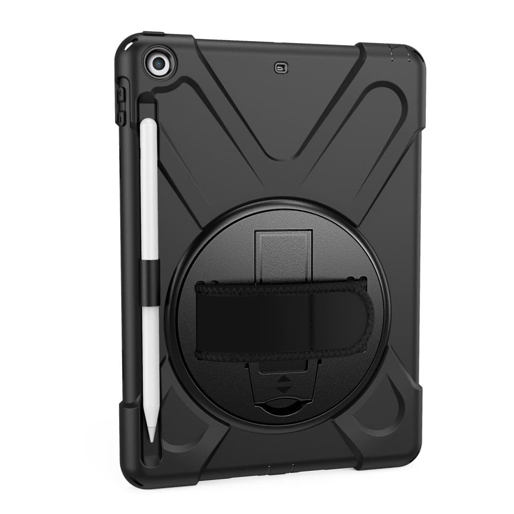 X-Shape iPad 9.7" 5/6 skal med stativ och handgrepp - Svart