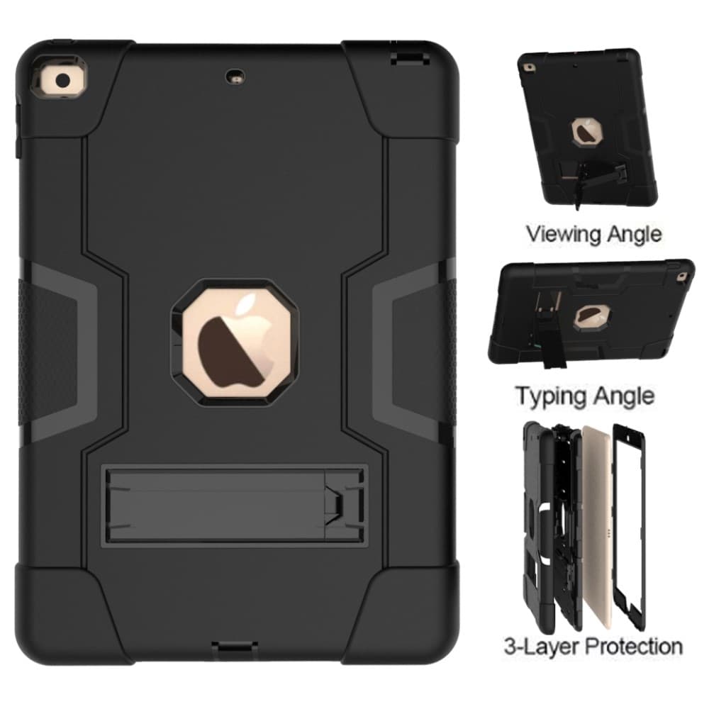iPad 10.2" 2021/2020/2019 ShockProof TPU Skal med Stativfunktion - Svart