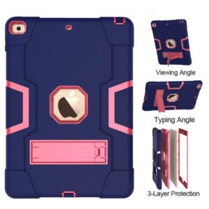 iPad 10.2" 2021/2020/2019 ShockProof TPU Skal med Stativfunktion - Blå/Rosa