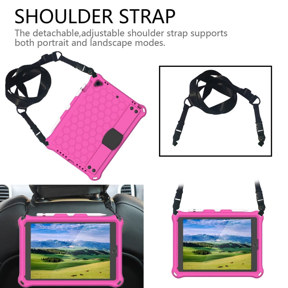 iPad 9.7" 5/6, iPad Air/Air 2 EVA skal med bärrem - Rosa