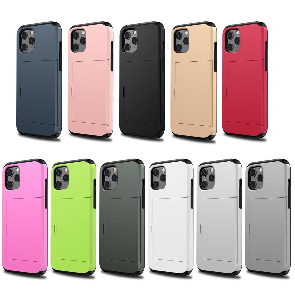 Skal med Korthållare för iPhone 12/12 Pro - Svart