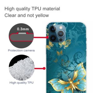 IPhone 12- 12 Pro TPU-skal - Golden Butterfly
