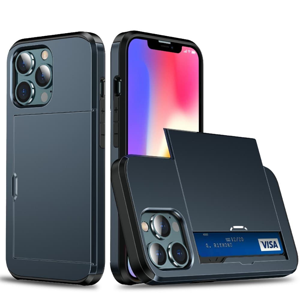 iPhone 13 Mini skal med kortplats - Blått