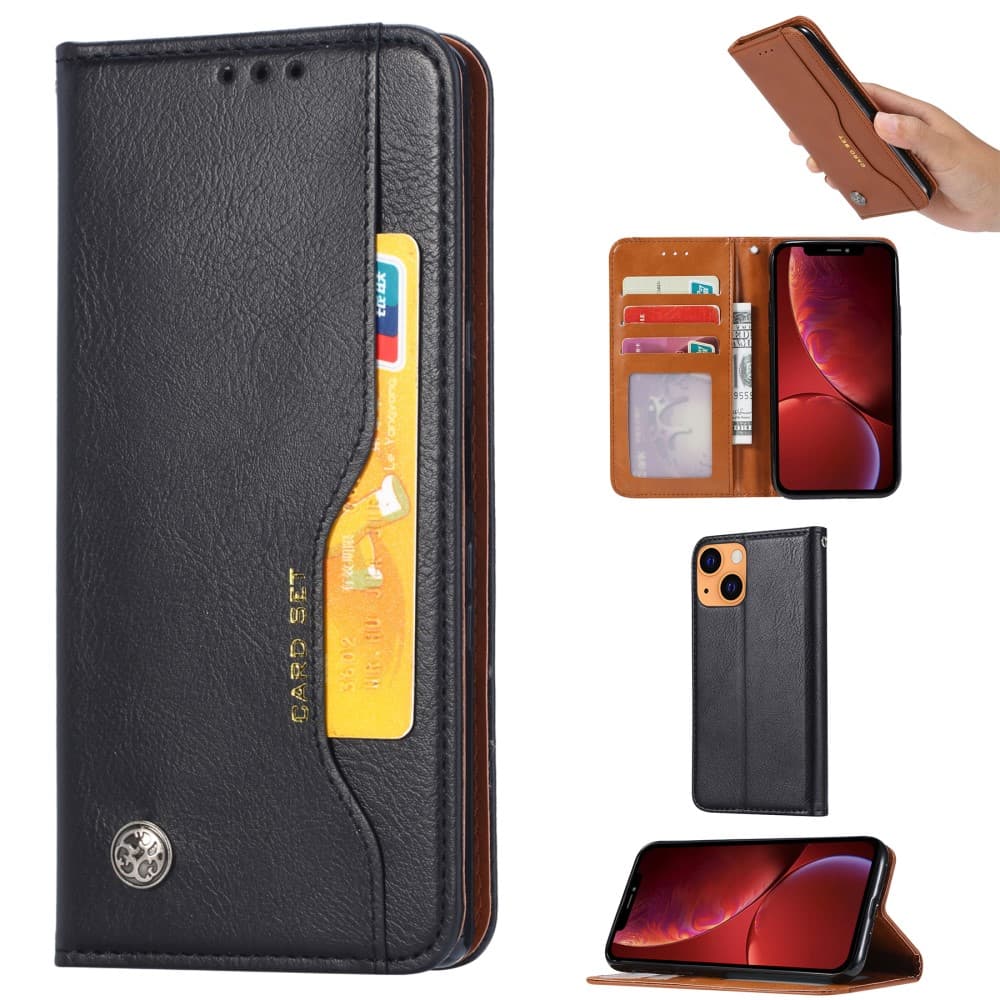 Magnetic Plånboksfodral för iPhone 13 - Svart