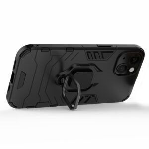 Anti-Drop Kickstand Hybrid Skal med Ringhållare för iPhone 13 - Svart