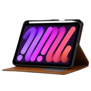 iPad Mini 6 2021 / Mini A17 Pro 2024 Premium Fodral med kortfack - Brun